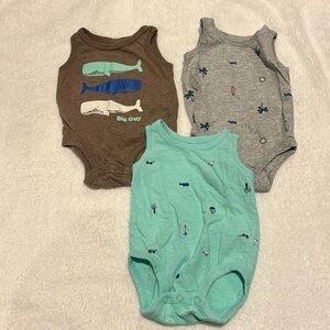 Carter’s 3 months sleeveless tank top onesies. Cute summer theme bundle.